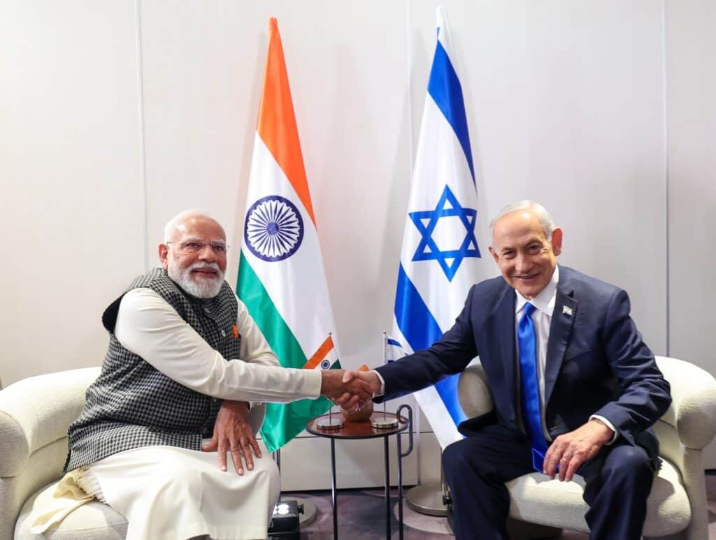 Prime Minister Narendra Modi during meeting with Benjamin Netanyahu – Source: @narendramodi / X